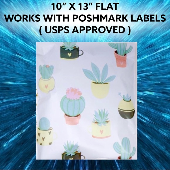 50 10X13 Poly Mailers Succulent in Pots BOHO CHIC Shipping Envelopes PRICE FIRM - Picture 4 of 6